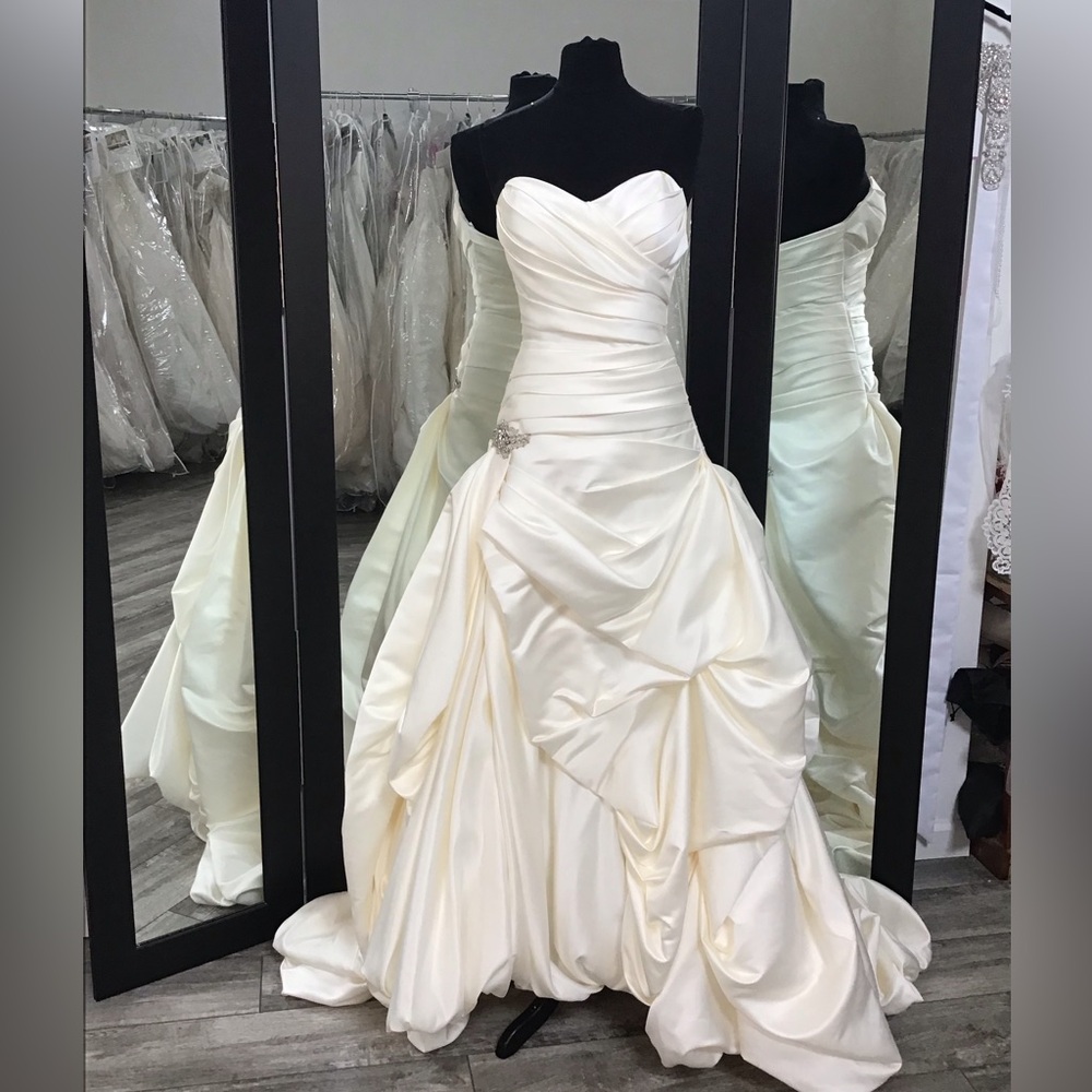 Ivory Strapless Ball Gown Wedding Dress with Beaded Detail